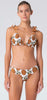 Annona Bralette Durian Print Bikini Top with Reversible Bikini Bottom