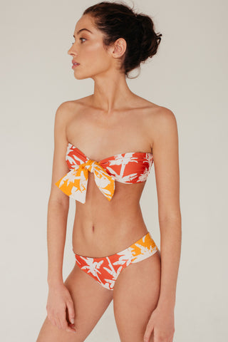 Nuqui Terracotta with Yellow Bandeau Bikini Set
