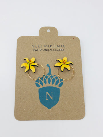 Mini Yellow Lily Earrings