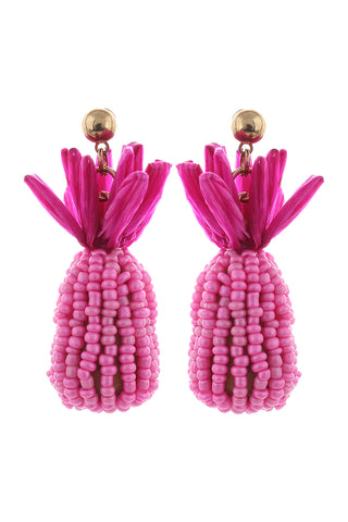 Style Cat Bahamas Pineapple Earrings - Pink