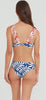 Wide Strap Palm Leaves Bandeau Top with Reversible Bikini Bottom