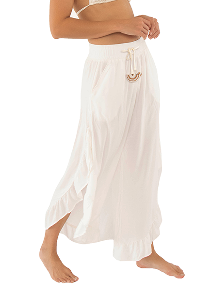 MILONGA White Pants with Ruffles