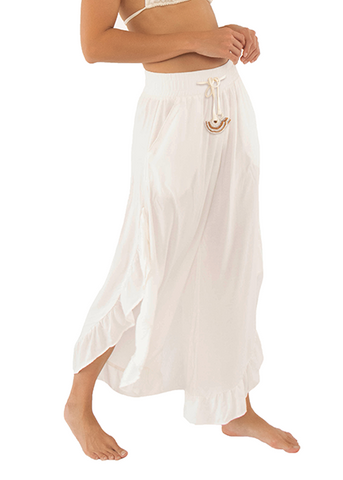 MILONGA White Pants with Ruffles