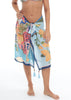 MILONGA Light Blue Art Deco Sarong Beach Cover-up