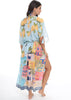 MILONGA Light Blue Art Deco Kaftan-style Beach Coverup