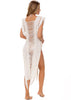 MILONGA Ivory White Fringe Luxury Beach Cover-Up