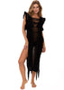 MILONGA Black Fringe Luxury Beach Cover-Up