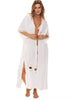 MILONGA White Paulin Kaftan-style Beach Coverup