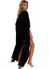 MILONGA Black Paulin Kaftan-style Beach Coverup