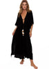MILONGA Black Paulin Kaftan-style Beach Coverup