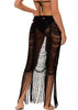 MILONGA Fringed Hemline Black Cover-up Sarong