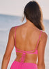 Radiant Pink Parade Long Line Triangle Bikini Top