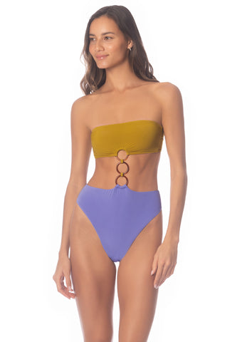 Deep Periwinkle Makenna Strapless Reversible One-Piece Swimsuit