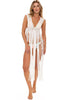 MILONGA White Alluring Fringe Beach Cover-Up