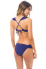 Navy Ruffled Bikini Top with Scrunch Side Bikini Bottom Set