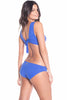 Minimalist Blue Wide Strap Bikini Top with Seamless Full Coverage Bikini Bottom