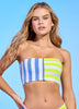 Bluebell Stripe Bandanna Strapless Bandeau Bikini Top