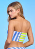 Bluebell Stripe Bandanna Strapless Bandeau Bikini Top