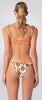 Annona Flirt Strapless Bandeau Top with Tie Side Ruffles Bikini Bottom