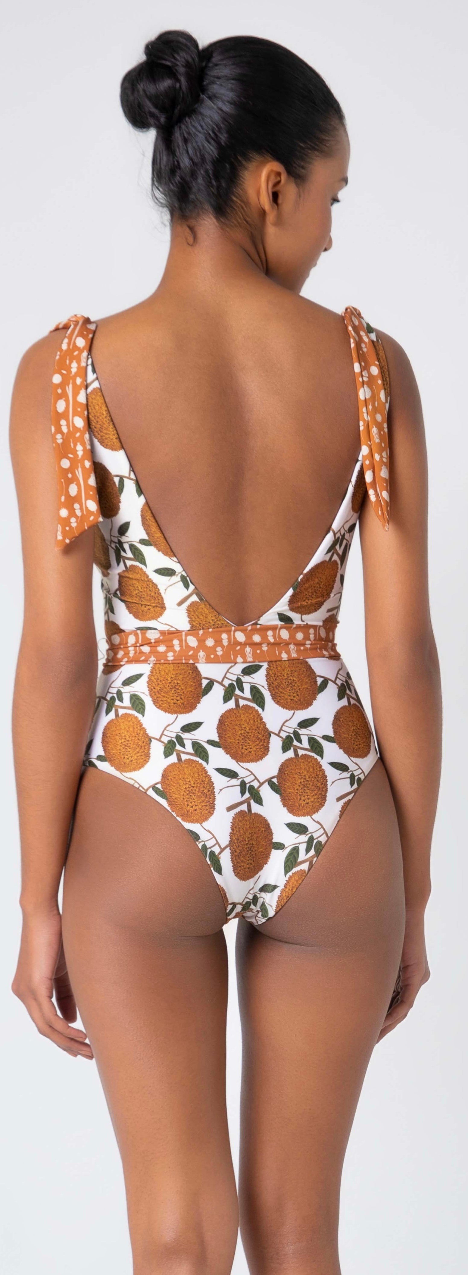 Annona Fruity Tie Shoulder One Piece Swimsuit – Bella Kini