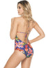 Navy Floral One Piece Swimsuit with Tummy Control