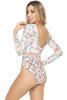 Romantic Bay Long Sleeves One Piece Swimsuit with Tummy Control