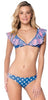 Carnation Luau Triangle Bralette Bikini with Scrunched Back Bottom Set