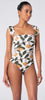 Durian Blossom Square Neck One Piece Swimsuit