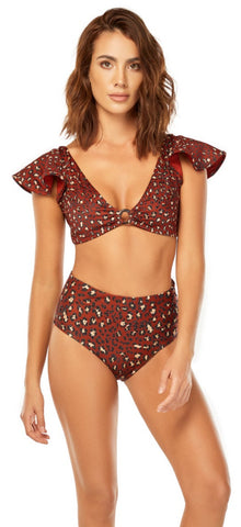 Sahara Embrodiery Bikini Top with Sleeves