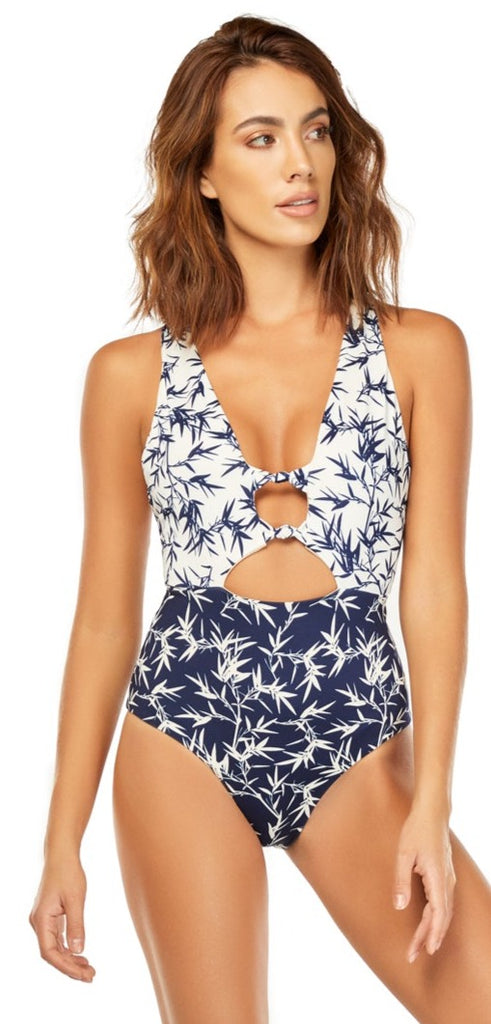 Blue bamboo One Piece Swimsuit
