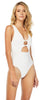 White Ribbed One Piece Swimsuit