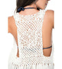 Limited Edition! White Macramé Fringe Open Front Coverup