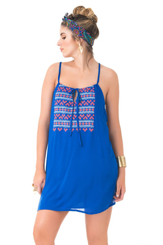 Aztec Blue Short Dress