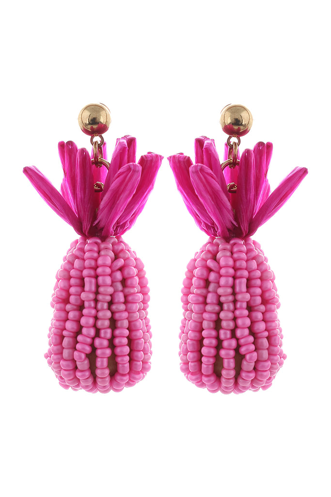 Style Cat Bahamas Pineapple Earrings - Pink
