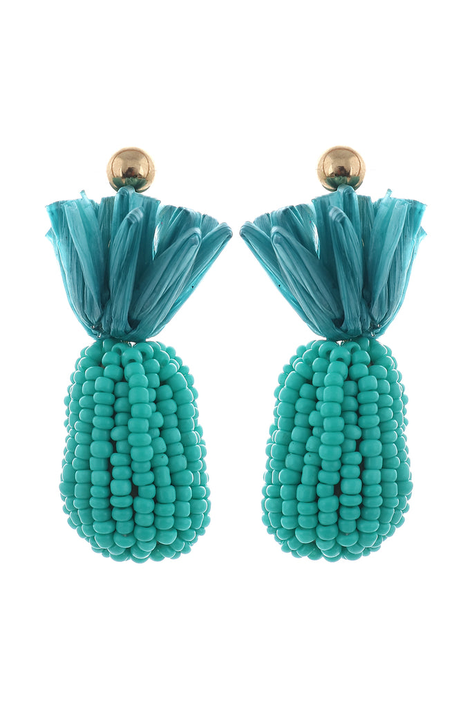 Style Cat Bahamas Pineapple Earrings - Turquoise