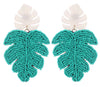 Style Cat Cancun Palm Leaf Turquoise Beaded Earrings