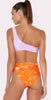 Lilac Bird Of Paradise Asymmetric One Shoulder Bikini Top with High Waist Bottom