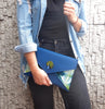 Limited Edition Vegan Leather with Tie dye fabric Peacock Clutch and Sling bag